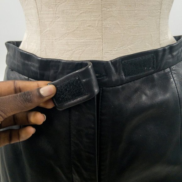 Vintage 4 Leather Highrise Straight Pants Black - Picture 4 of 11